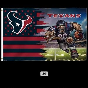 NFL Texans Flag with Red and Blue Design